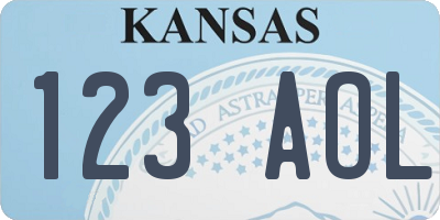 KS license plate 123AOL