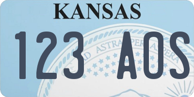 KS license plate 123AOS