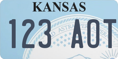 KS license plate 123AOT