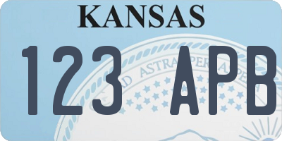 KS license plate 123APB