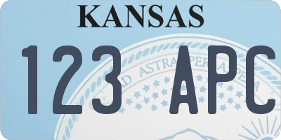 KS license plate 123APC