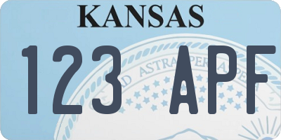 KS license plate 123APF