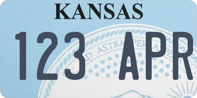 KS license plate 123APR