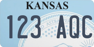 KS license plate 123AQC