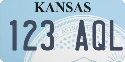 KS license plate 123AQL