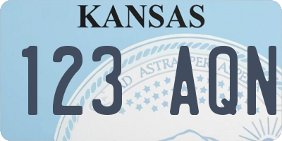 KS license plate 123AQN