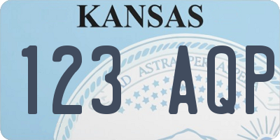 KS license plate 123AQP