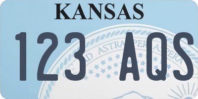 KS license plate 123AQS