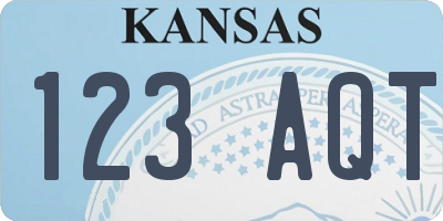 KS license plate 123AQT