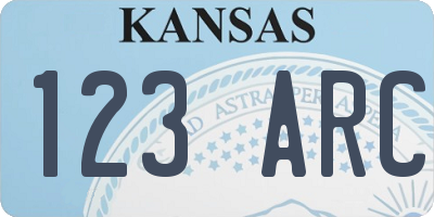KS license plate 123ARC