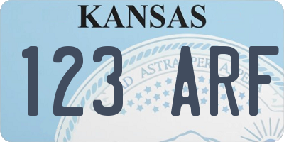 KS license plate 123ARF