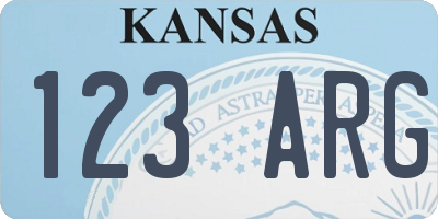 KS license plate 123ARG