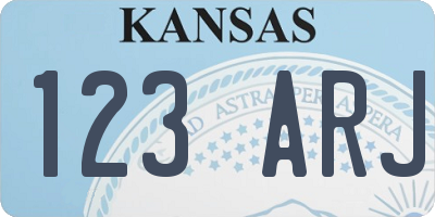 KS license plate 123ARJ