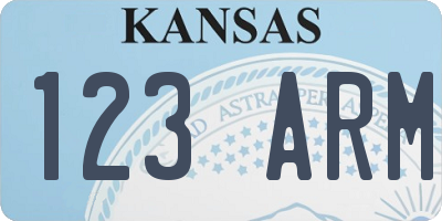 KS license plate 123ARM