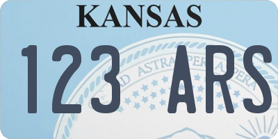 KS license plate 123ARS