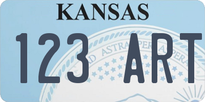 KS license plate 123ART