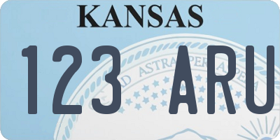 KS license plate 123ARU