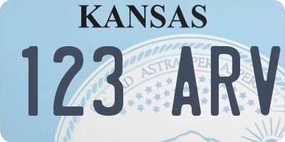 KS license plate 123ARV