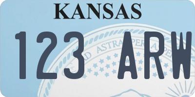 KS license plate 123ARW