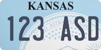 KS license plate 123ASD