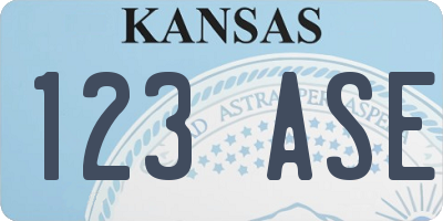 KS license plate 123ASE