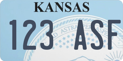 KS license plate 123ASF