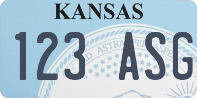 KS license plate 123ASG