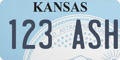 KS license plate 123ASH