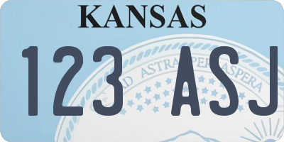 KS license plate 123ASJ