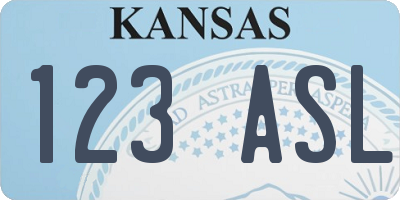 KS license plate 123ASL