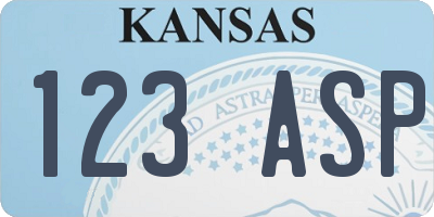 KS license plate 123ASP