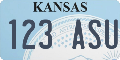 KS license plate 123ASU