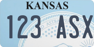 KS license plate 123ASX