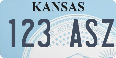 KS license plate 123ASZ