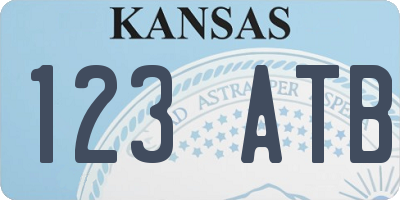 KS license plate 123ATB