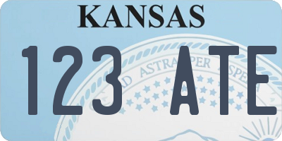 KS license plate 123ATE