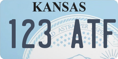 KS license plate 123ATF