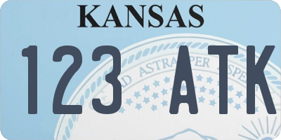 KS license plate 123ATK