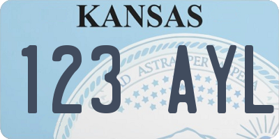 KS license plate 123AYL