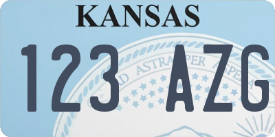 KS license plate 123AZG