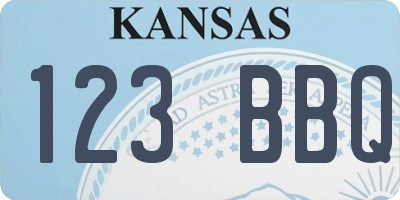 KS license plate 123BBQ