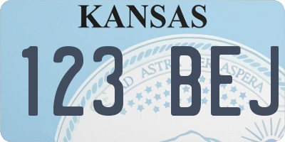 KS license plate 123BEJ