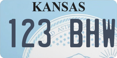 KS license plate 123BHW