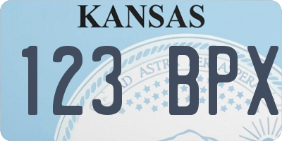 KS license plate 123BPX