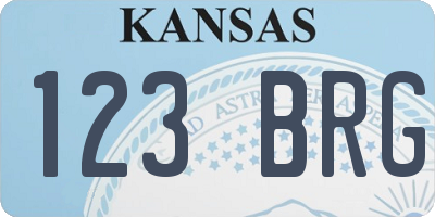 KS license plate 123BRG