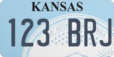 KS license plate 123BRJ