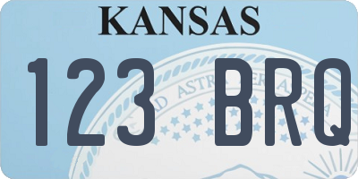 KS license plate 123BRQ