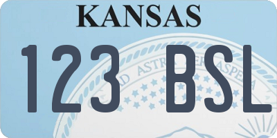 KS license plate 123BSL