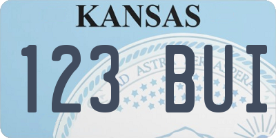 KS license plate 123BUI