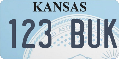 KS license plate 123BUK